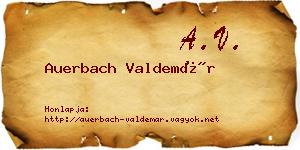 Auerbach Valdemár névjegykártya